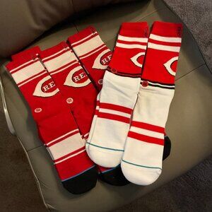 Stance Men's Cincinnati Reds Socks 5/Five pairs Large New Without Tags